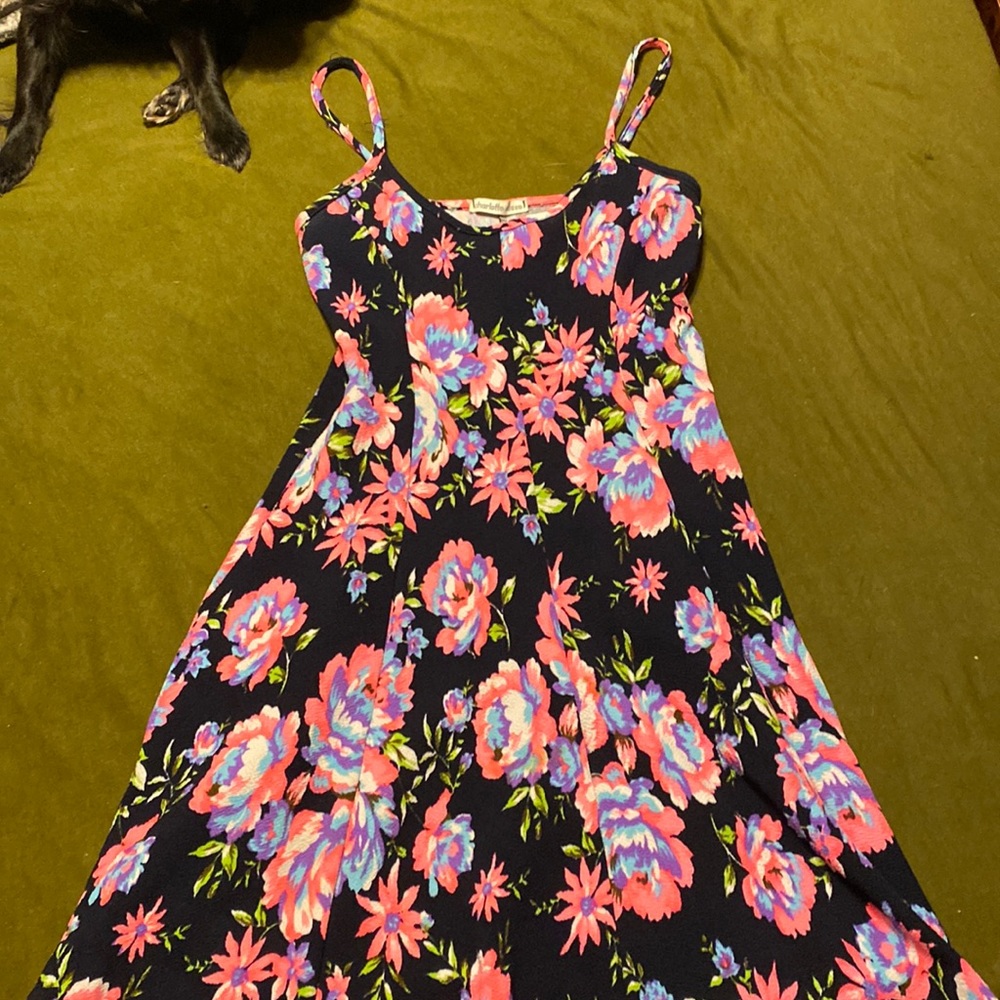 Black and pink mini dress